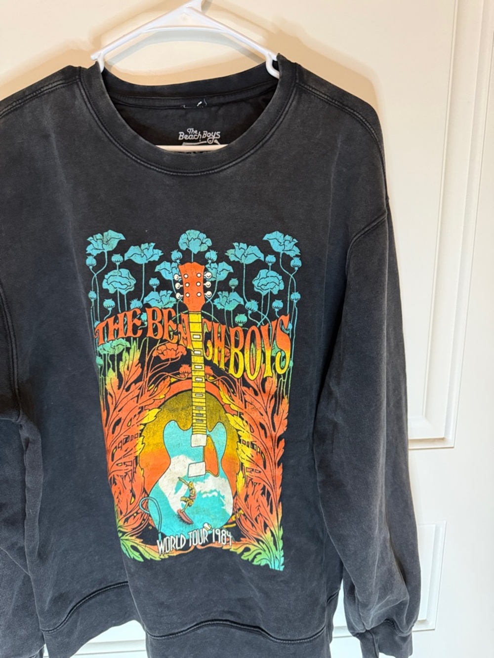 The Beach Boys Graphic Crewneck Sweatshirt - Black w/ Multicolor Guitar Print